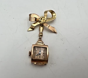 u278 Vintage Imperial 14kt Rose Gold Lapel Watch - Picture 1 of 8