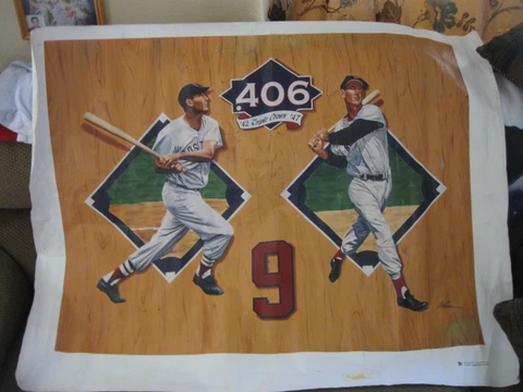 Ted Williams Poster 43" x 35" on Canvas Boston Red Sox MLB limited Edition 2000 Cover