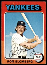 1975 Topps Ron Blomberg . New York Yankees #68