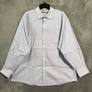 Camisa de vestir Michael Kors calce regular para hombre talla 18 34/35 azul manga larga - Imagen 1 de 12