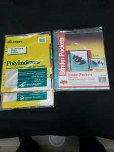 New Lot of 3  Vintage  Index Dividers PolyIndexes Binder Pockets Avery JM - Picture 1 of 5