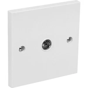 Coax/Coaxial Socket TV Single outlet wall plate white - Picture 1 of 1