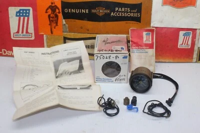 1980-84 Harley FXR FXRT FLT Tour Glide Touring Oil Pressure Gauge Kit 75028-80 - Image 1 of 4