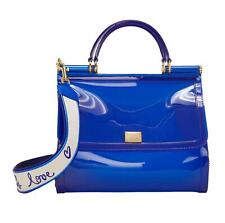 Dolce&Gabbana Sicily Women Blue Crossbody Bag PVC Detachable Strap Mini Handbag
