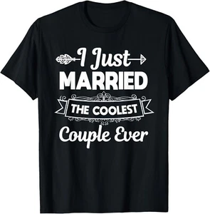 I Just Married The Coolest Couple Ever Wedding Officiant Tee Gift Unisex T-Shirt - Picture 1 of 3