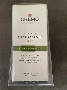CREMO COLOGNE No. 26 FOR MEN EAU DE TOILETTE SPRAY 3.4 OZ SPRING WATER & FIR - Picture 1 of 2