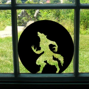 Hombre Lobo Luna Espeluznante Halloween Hogar/Ventana/Pared/Coche/Vinilo Calcomanía Adhesiva - Imagen 1 de 2