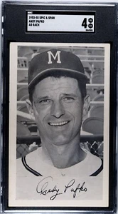 MILWAUKEE BRAVES: 1953-55 Spic & Span Andy Pafko (Ad Back) - SGC VG/EX 4 - Pop 1 - Picture 1 of 2