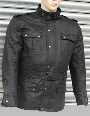 Motorrad-Wachsjacke dunkelbraun, Scorp24, - Bild 1 von 3