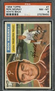 1956 Topps #7 Ron Negray - PSA 8