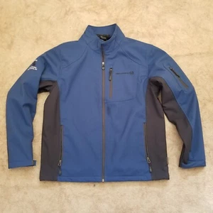 Free Country Mens Jacket Lined Embroidered Royal Blue Black Size Large - Picture 1 of 13