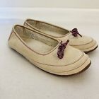 L L Bean Hearthside Women's Leather Rubber Sole Slippers Shoes Tan Sz 7M 501859