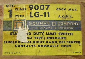 SQUARE D 9007 LG 11 Large Roller Lever Operated Limit Switch 9007 LG-11 - Picture 1 of 3