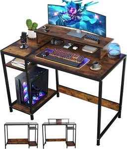 Computer Desk with Reversible Storage Shelves, 100 * 45 * 76cm, Corner Desk with - Picture 1 of 7