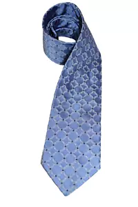 Herrenkrawatte Versace blau und weiß 100 % Seide geometrische Kreise hergestellt in Italien - Bild 1 von 5