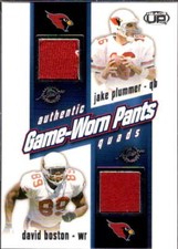 Boston/Plummer/Dillon/Warrick/ 2002 Pacific Heads Up Game Worn Jersey Quads #39 
