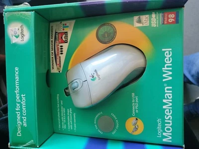 Vintage Logitech Mouseman Wheel Button Mouse Windows 98 - New Open Box - Image 1 of 3