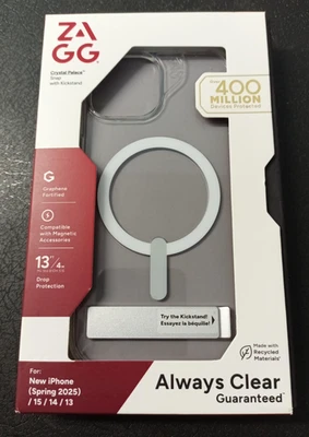 ZAGG Crystal Palace Snap Always Clear Case Apple iPhone 16e/15/14/13 - CLEAR - Image 1 of 3