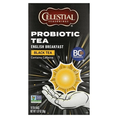 Té negro probiótico, desayuno inglés, 16 bolsitas de té 1,07 oz (30 g) Foto 1 de 3