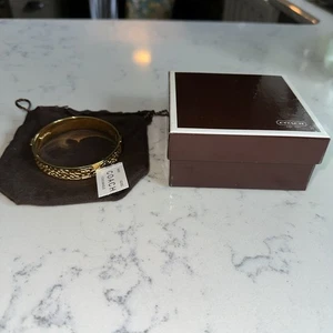 Coach Signature Silber Armreif Armband 1/2 Zoll breit mit Etikett, Box und Tasche - Bild 1 von 12