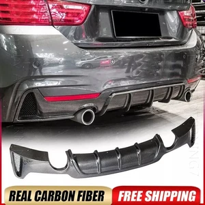 REAL Carbon Rear Bumper Diffuser Spoiler Fits BMW F32 F33 F36 435i 440i M Sport - Picture 1 of 15