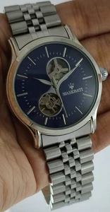 Orologio da Polso Casual Maserati Uomo Automatico Quadrante Blu Cinturino Acciaio "Keep Good Time" - Foto 1 di 10