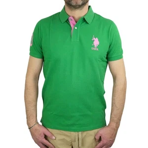 Polo Hombre U.S. POLO ASSN. Kory 000147 Verde Con Logo Y Número PE25 - Imagen 1 de 3