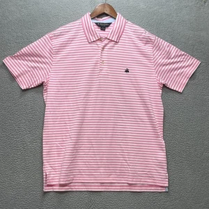 Polo BROOKS BROTHERS uomo XL slim fit rosa bianca a righe cotone NUOVA - Foto 1 di 8