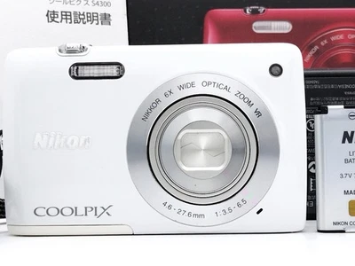 Nikon COOLPIX S4300 White 16.0MP Compact Digital Camera w/Box from JAPAN - Image 1 of 4