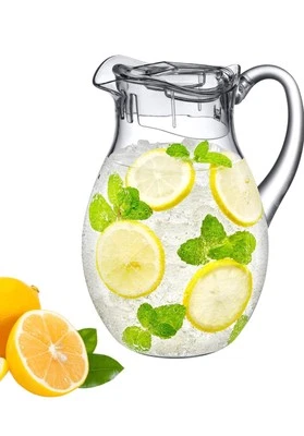 Amazing Abby - Burbujeante - Jarra de plástico (64 oz, 2 cuartos), jarra transparente con tapa Foto 1 de 4