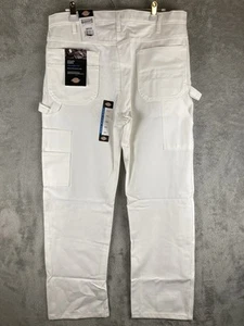 Dickies Utility Pants Mens 38X32 White Multiple Tool Relaxed Fit Carpenter Paint - Picture 1 of 18