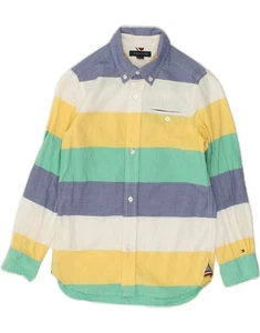 TOMMY HILFIGER Boys Shirt 6-7 Years Small Multicoloured Striped Cotton BB05 - Picture 1 of 3