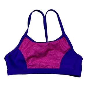 SPEEDO Girls Purple & Pink Racerback Bikini Top Sz 7 - Picture 1 of 3