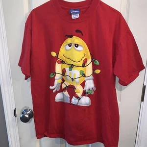 Vintage M&M shirt Yellow M&M Christmas Large - Picture 1 of 6