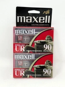 Maxell Blank Audio Cassette Normal Bias UR 90 Minutes 2 Pack  New Sealed - Picture 1 of 6