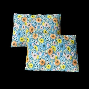 Vintage Pillows 1960s Flower Power Handmade Covers Groovy Set of 2 Standard READ - Picture 1 of 10