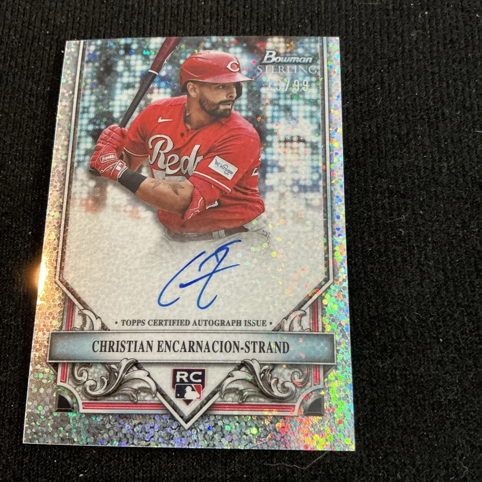 2024 Bowman Sterling Christian Encarnacion-Strand Auto Speckle Refractor #13/99 - Image 1 of 2