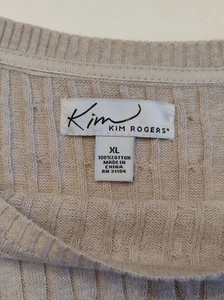 Suéter Kim Rogers. Talla: XL. Cuello redondo. Manga larga. 100% algodón. Buen estado. - Imagen 1 de 10