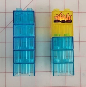 Lego Duplo Lot of 10 Clear Translucent Yellow Blue Ice Brick Blocks Rare - Picture 1 of 1
