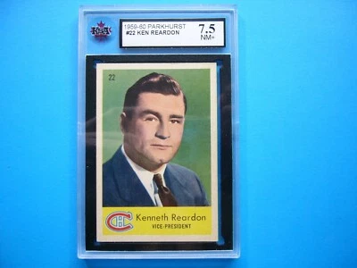 1959/60 PARKHURST NHL HOCKEY CARD #22 KEN REARDON KSA 7.5 NM+ SHARP!! PARKIE GL - Image 1 of 2