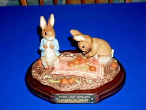 Beswick Beatrix Potter Royal Doulton Peter & Benjamin Conejo Recogiendo Cebollas y - Imagen 1 de 6