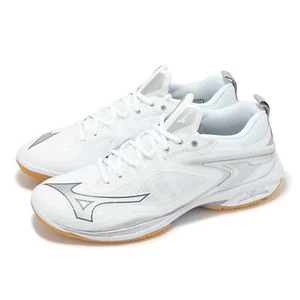 Mizuno Wave Claw Neo 3 Wide White Silver Gum Men Unisex Badminton 71GA2473-18 - Picture 1 of 8