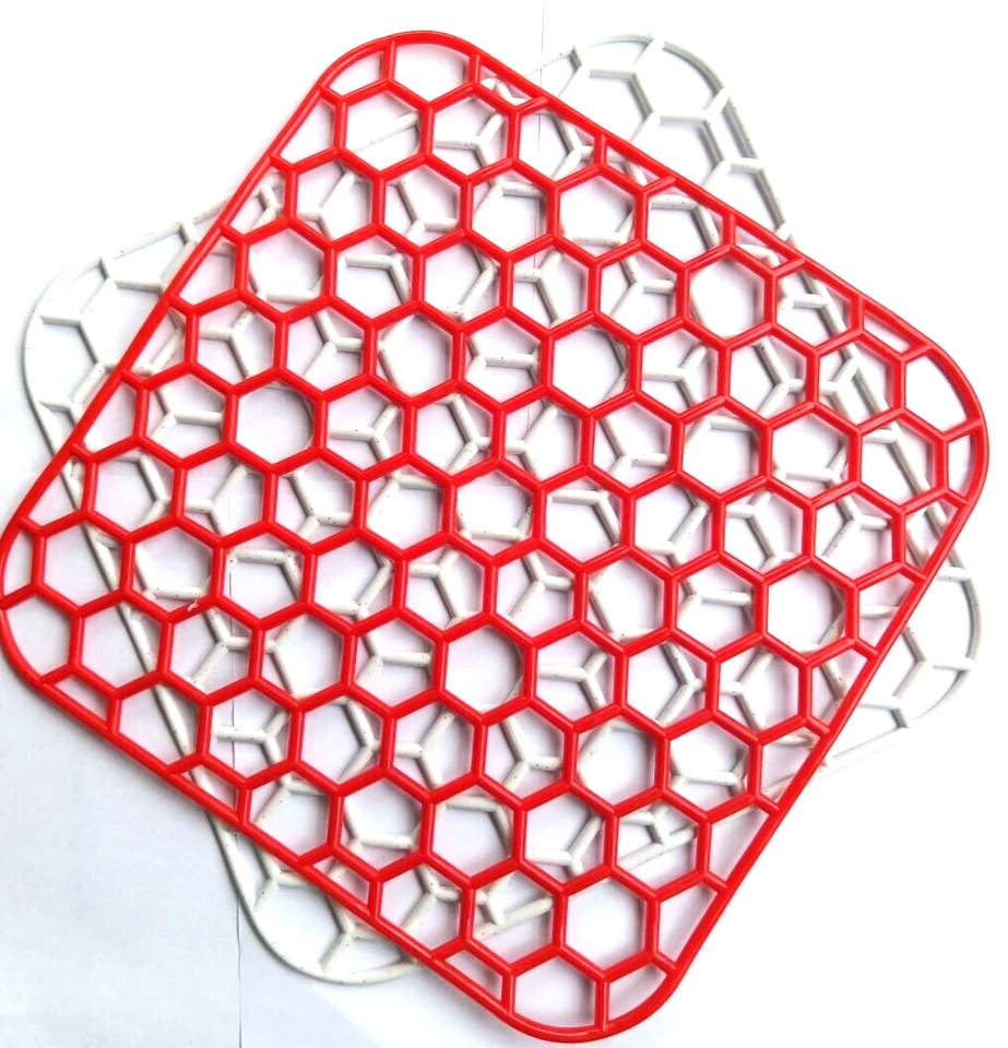 8 Stück rot/weiß eckig 28x28 cm Spülbeckeneinlagen Spülmatte Spüleinlage - Bild 1 von 1