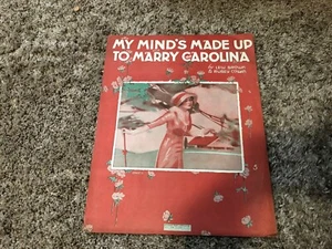 Partitura musical vintage de 1917 de My Mind's hecha para casarse con Carolina - Imagen 1 de 3