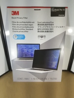 3M Apple MacBook Pro 15 Black Privacy Filter New Sealed PFNAP008 - Image 1 of 4