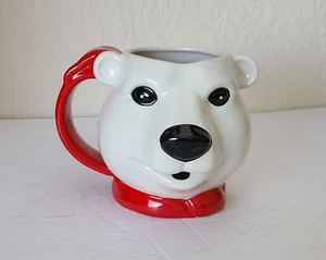 Vintage Coca-Cola 1994 Dakin Eisbär Kopf Figur Kaffee Tee Becher - Bild 1 von 6