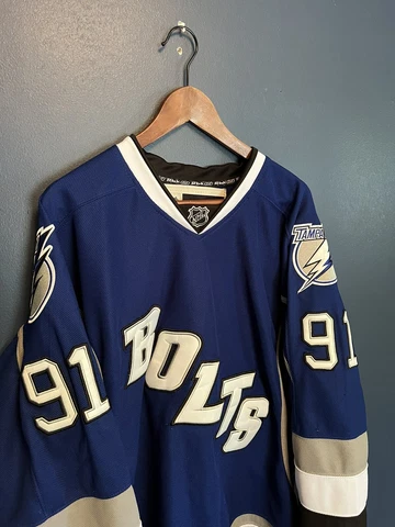 Reebok CCM NHL Tampa Bay Lightning Bolts #91 Stamkos Jersey 50 Large Fight Strap Cover