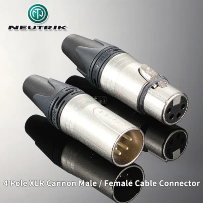 1pcs Neutrik 4 Pin XLR Male Cable Connector DIY Headphone Plug Fever Repair - Image 1 of 4