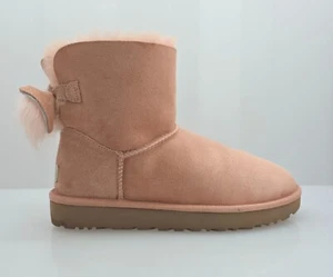 Botas Ugg Fluff Bow Mini Forradas de Vellón Rubor Bronceado Para Mujer Talla 9 - Imagen 1 de 17
