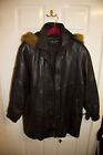 Black Milan Real Leather Jacket Size Uk 16